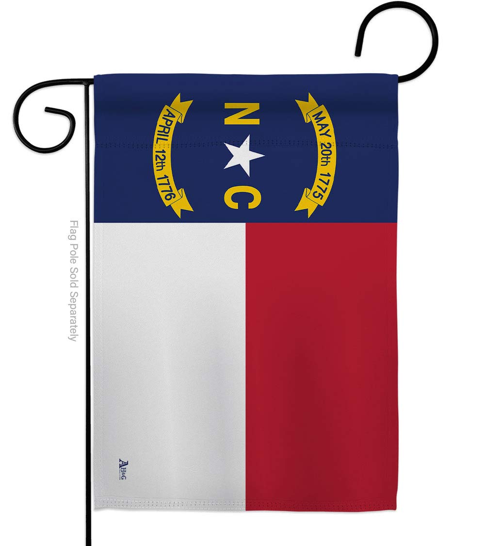 North Carolina American State Garden Flag - Double-Sided 13x18.5 Inch Outdoor Decorative Banner for Yard, House & Garden - Perfect for Patriotic Home Decor, Seasonal Displays & State Pride Gifts