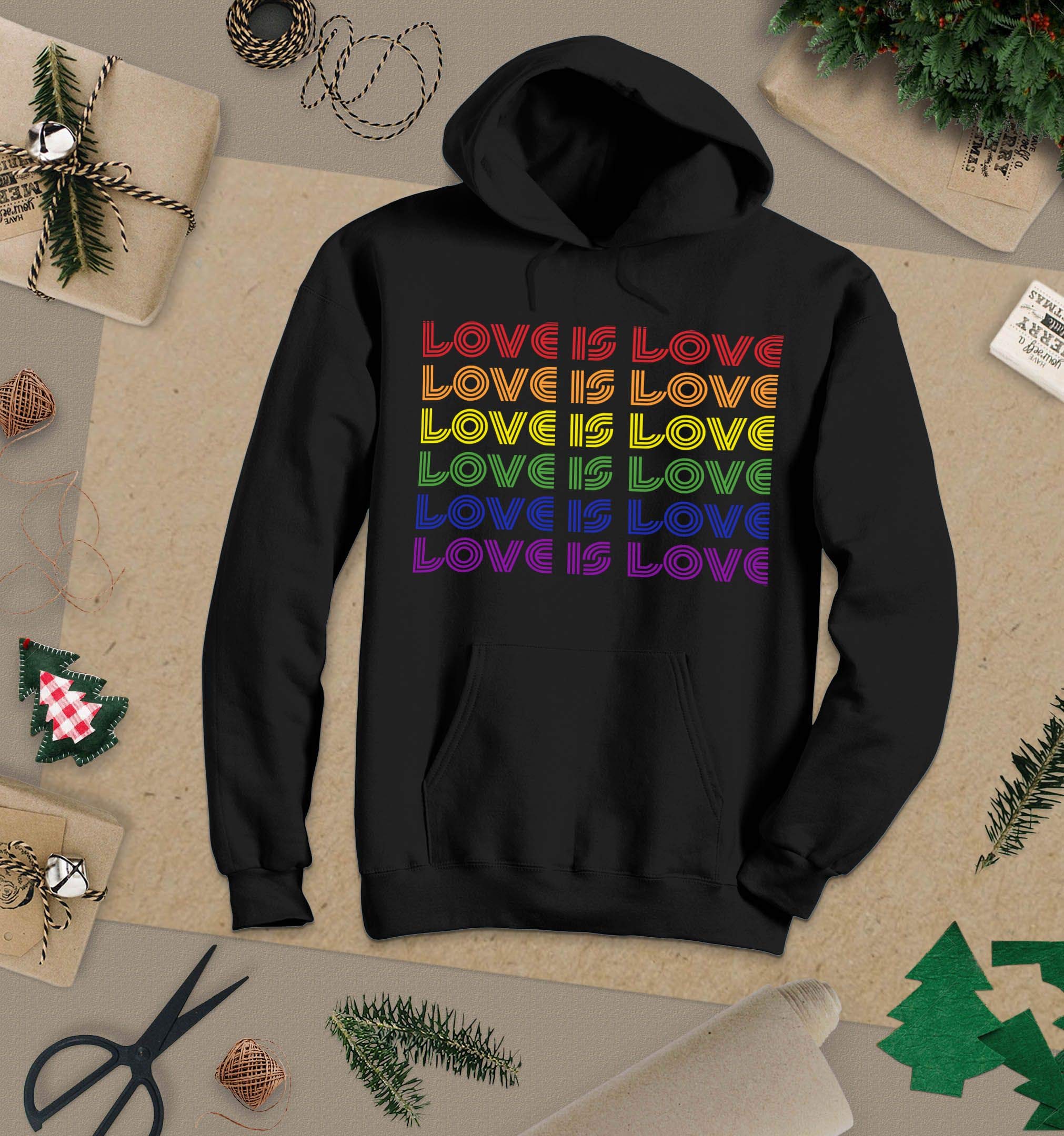 LGBTQ Pride Hoodie - Love is Love Gay Pride Sweatshirt for Men & Women | Unisex Pullover for Pride Month, Rainbow Flag Support, LGBTQ+ Ally Apparel