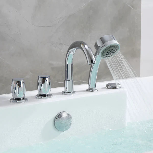 Empava 67 Inch Freestanding Hydromassage Jetted Bathtub - White Acrylic Soaking Tub with Air Jets (Model 67AIS16) | Perfect for Master Bathroom Relaxation & Spa-Like Experience at Home