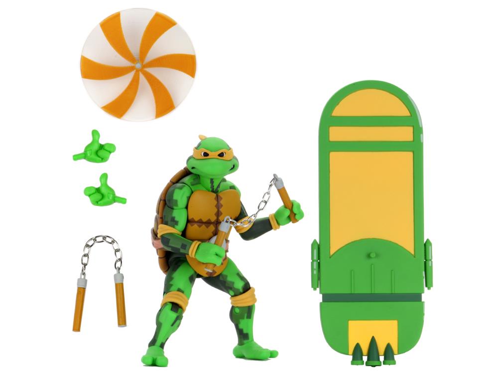 Teenage Mutant Ninja Turtles: Turtles in Time Michelangelo Action Figure - Collectible TMNT Toy for Kids & Fans - Perfect for Play, Display & Nostalgic Gift Giving