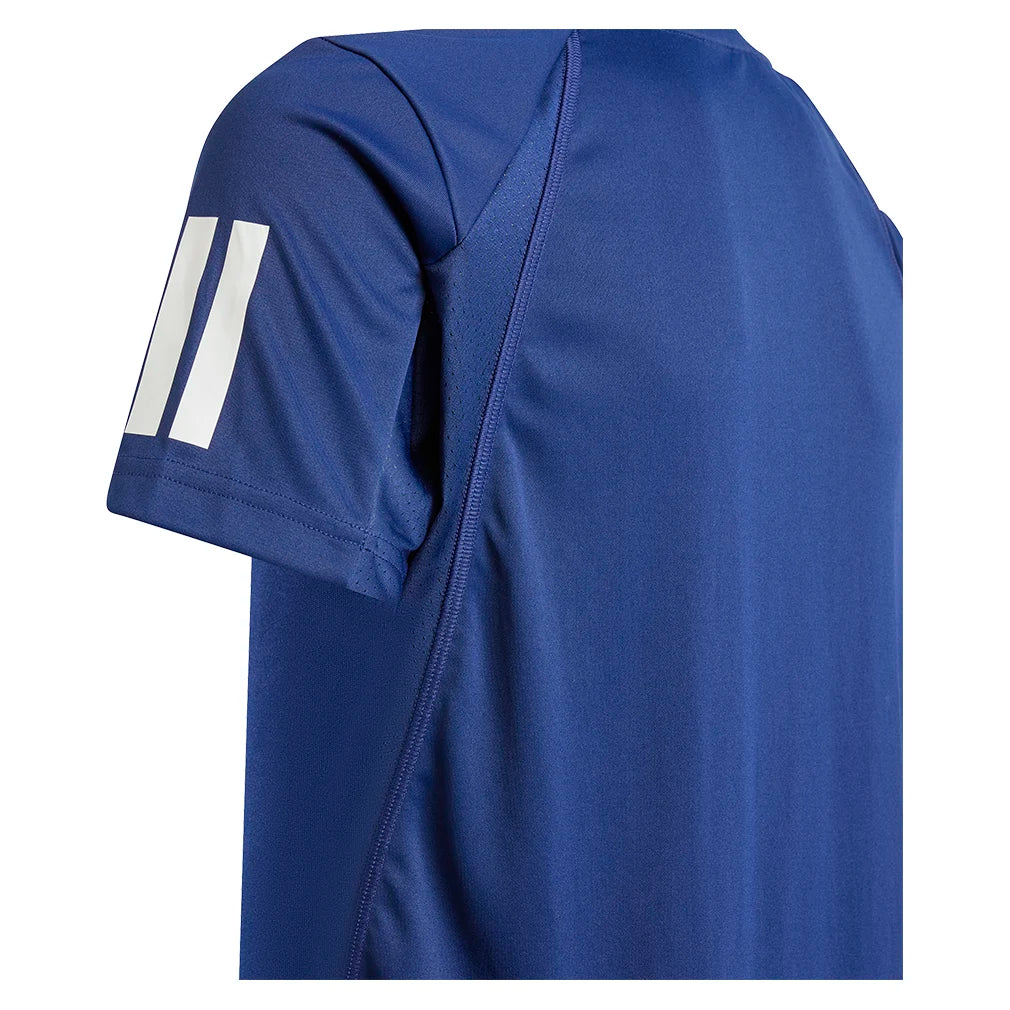 Boys' 3 Stripe Tennis Tee - Dark Blue Athletic Shirt for Kids | Comfortable Cotton T-Shirt for Sports, School & Casual Wear
