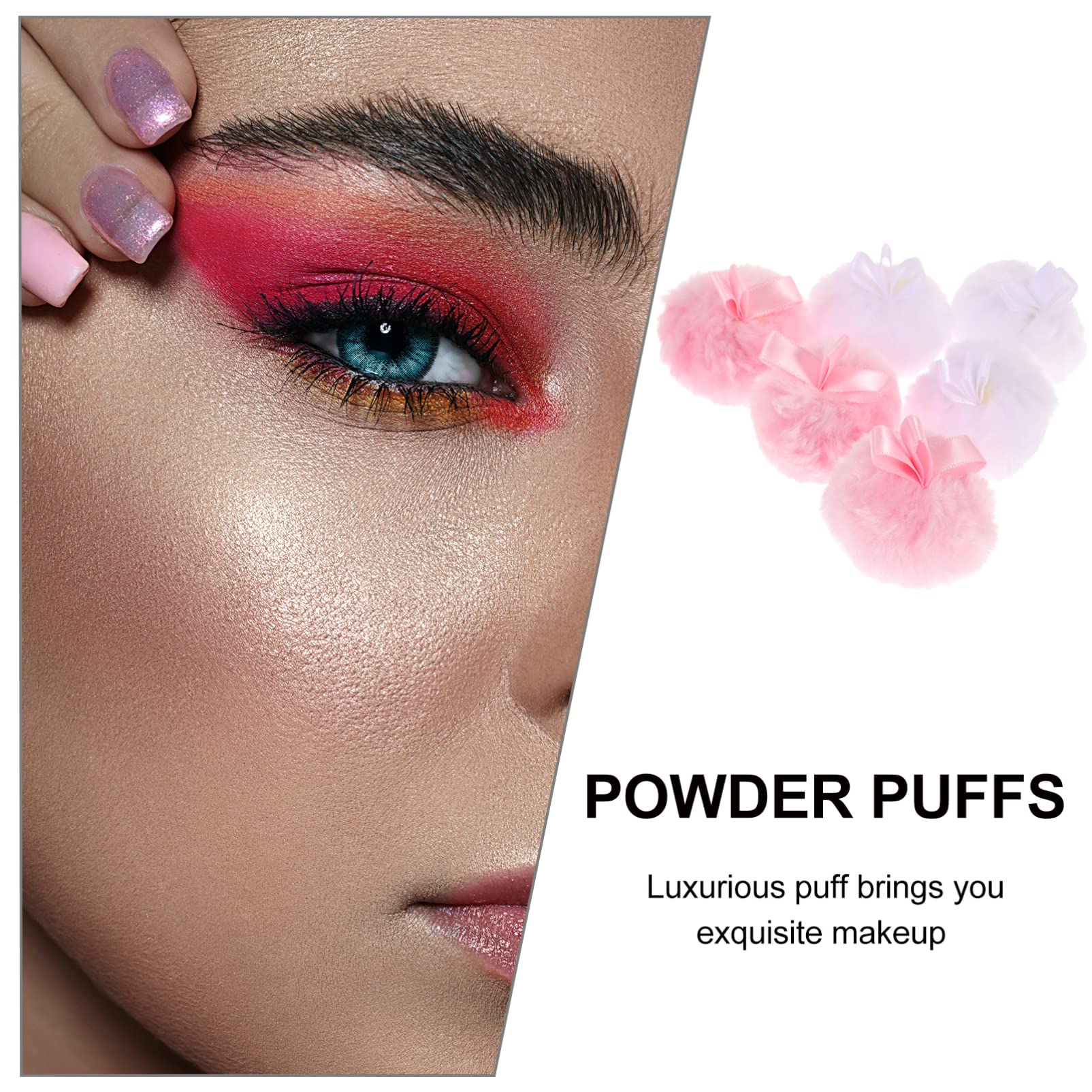 FOMIYES 6-Piece Cotton Powder Puff Set for Makeup - Soft Blending Sponge for Foundation, Blush & Powder - Mini Beauty Tools for Face & Body Makeup - Perfect for Travel & Professional Makeup Kits