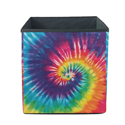 Spiral Tie Dye Collapsible Storage Bins for Kids - Foldable Toy Organizer Box with Handles for Playroom, Nursery & Living Room - Perfect for Storing Toys, Blankets, Clothes & Books (Set of 3) | Space-Saving Kids Storage Solution for Shelves, Closets & Under Bed