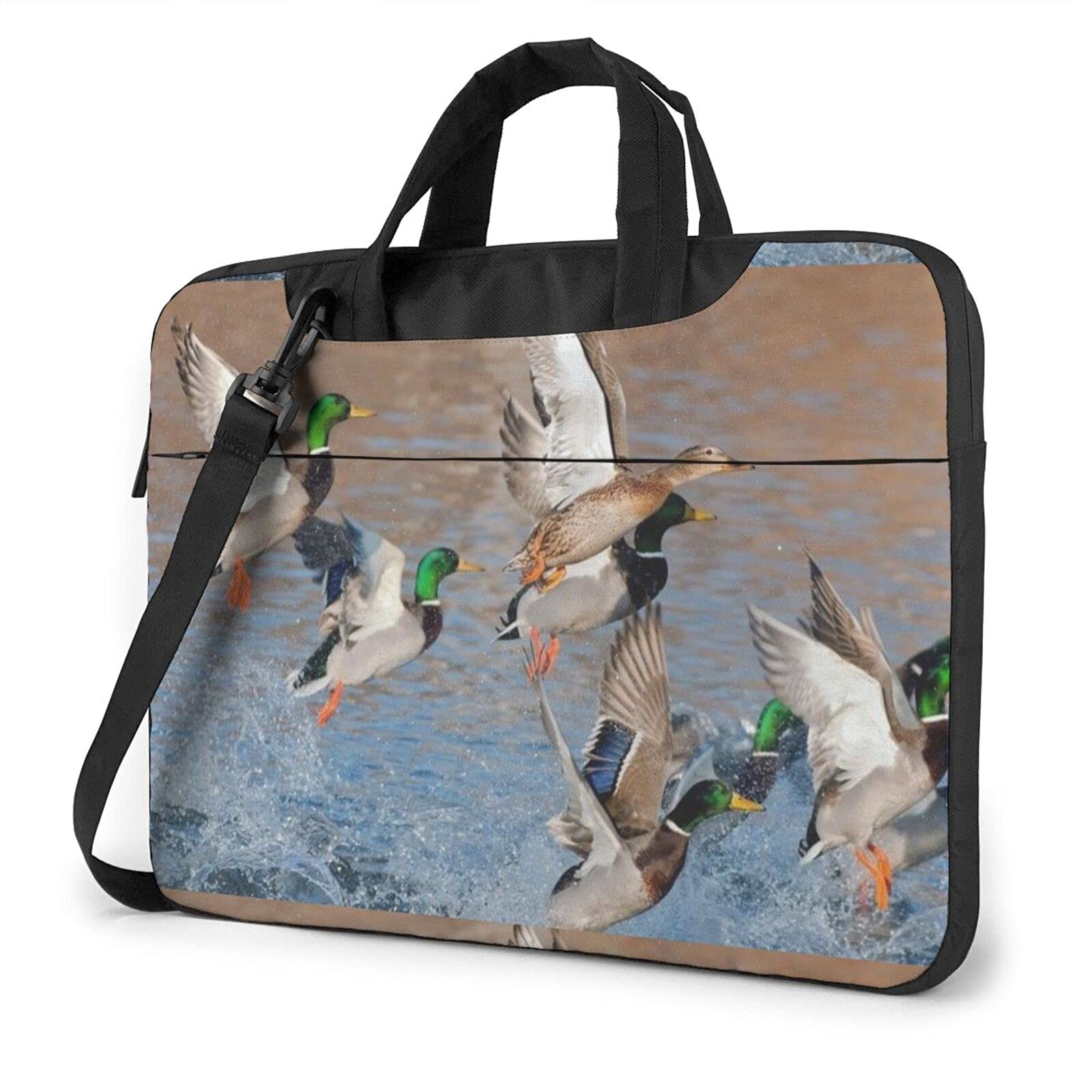 Laptop Shoulder Bag for Men & Women - Mallard Ducks Design Computer Tote Messenger Briefcase with Sleeve, Perfect for Work, Travel & School