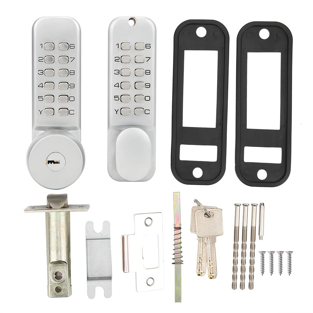 Secure Double-Sided Mechanical Door Lock with Keys & Password - Heavy Duty Courtyard Security for Home, Hotel, Apartment & Office | Ideal for Front Doors, Backyard Gates & Commercial Entrances