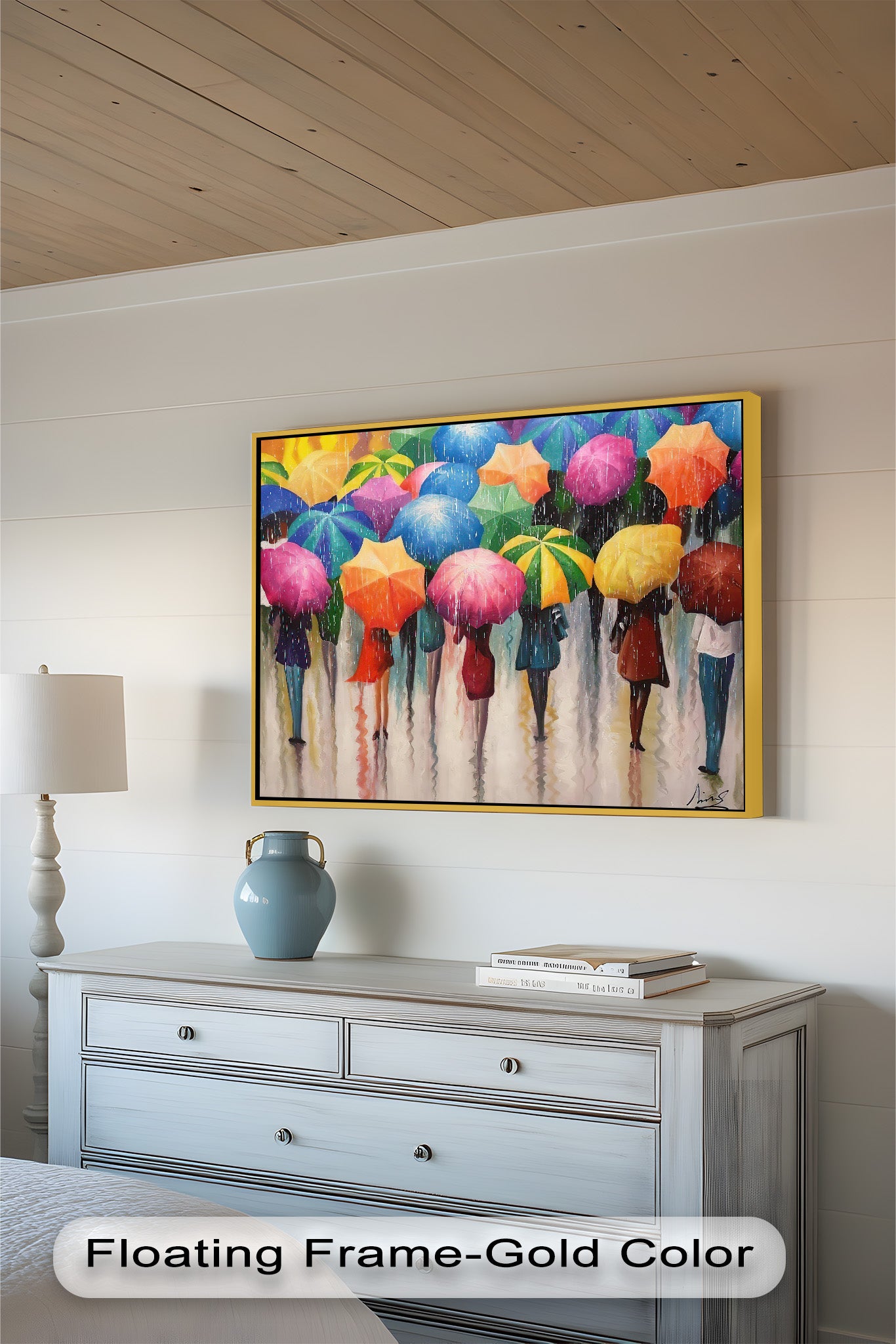 Vibrant Abstract Oil Painting - City Rain Melody Artwork for Home Decor & Office Wall Art | Modern Canvas Painting for Living Room, Bedroom & Office Spaces