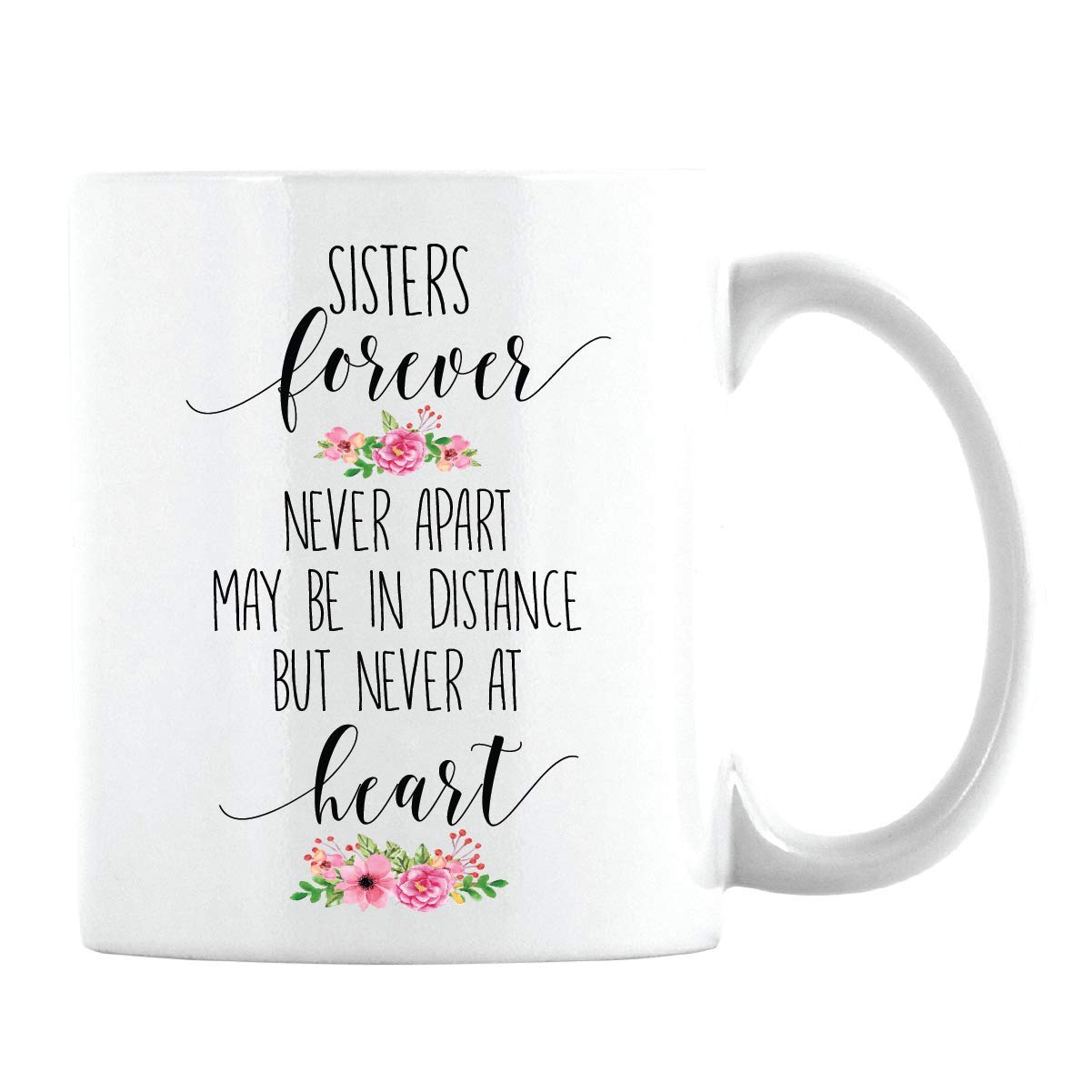 Personalized Sister Gifts - Best Going Away Present for Sisters - Long Distance Keepsake Coffee Mug - 11oz White Ceramic Cup - Perfect for Birthday, Christmas & Sister Bonding Moments