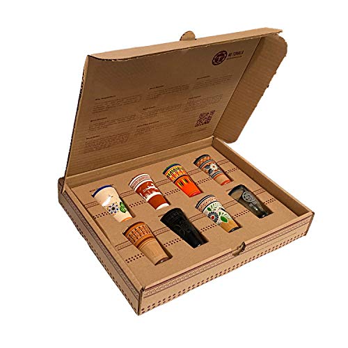 Handcrafted Set of 7 Tequila Shot Glasses - Clay & Glass Mexican Style Barware for Parties, Weddings & Home Decor