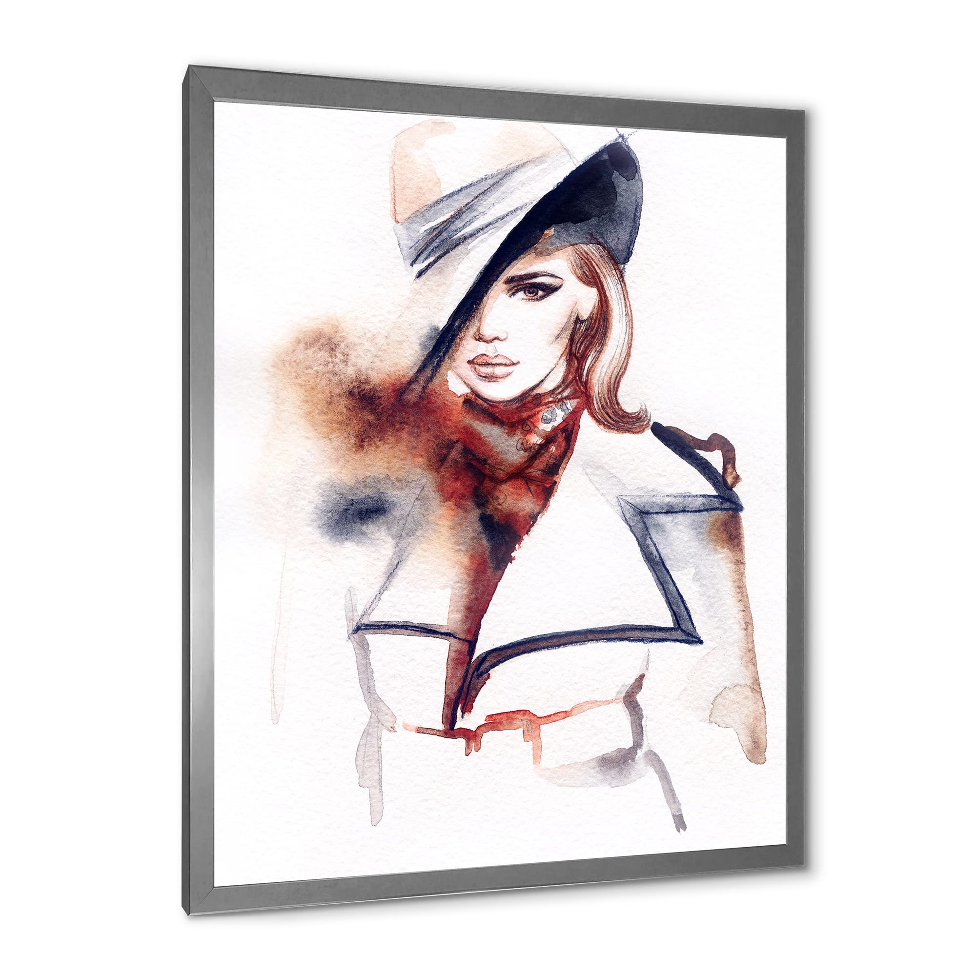 DesignQ Fashion Portrait of Woman - Modern Framed Wall Art Decor for Living Room, Bedroom & Office | Elegant Home Decor Gift Idea