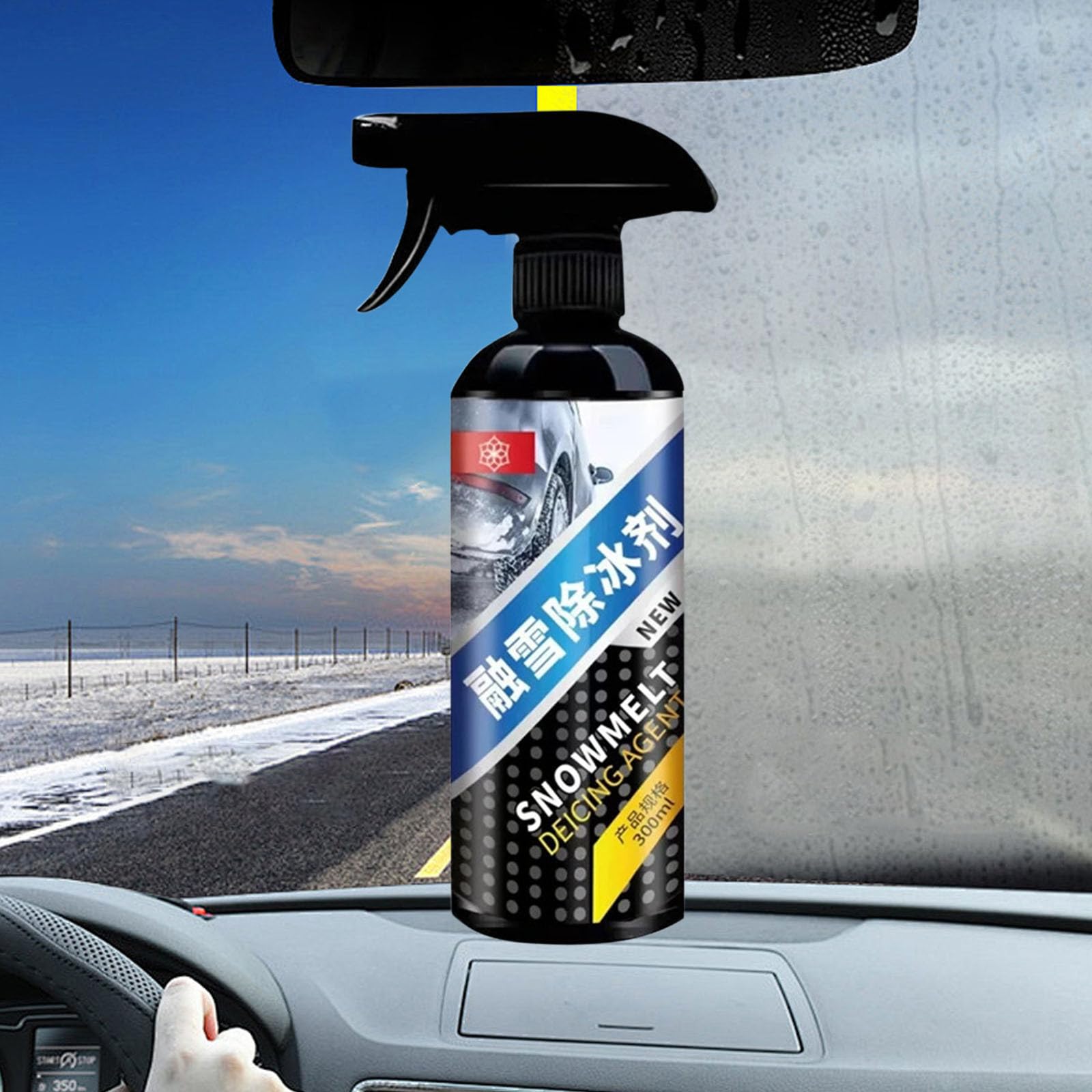 300ML Car Windshield Deicer Spray - Fast-Acting Windshield Defroster & De-Icing Solution for Winter - Essential for Snow, Ice Removal & Safe Driving in Cold Weather