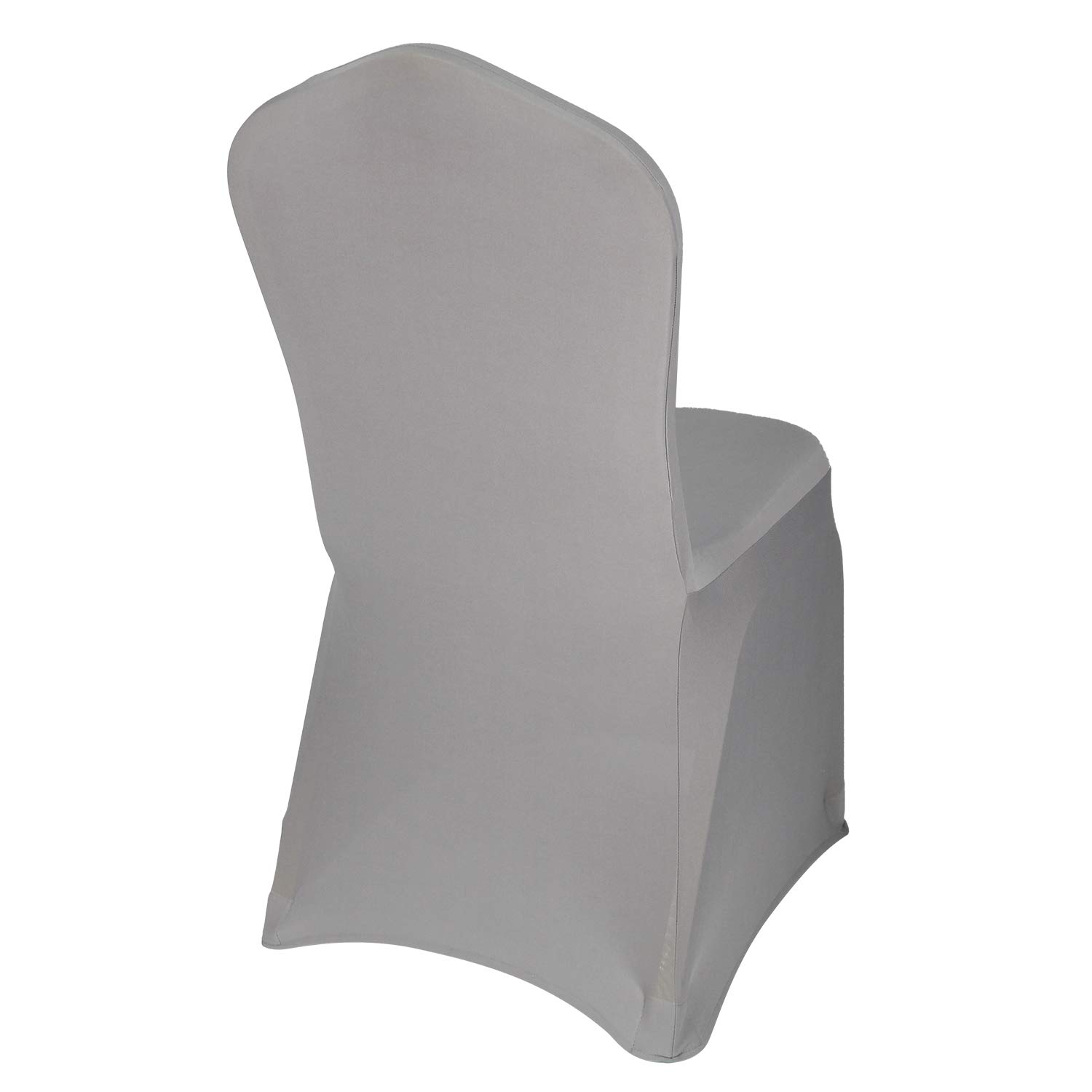 WELMATCH Silver Spandex Chair Covers - 50 Pack Stretch Elastic Universal Chair Slipcovers for Wedding, Banquet, Party & Dining Room Decor - Perfect for Events & Home Decor (Silver, 50 Count)