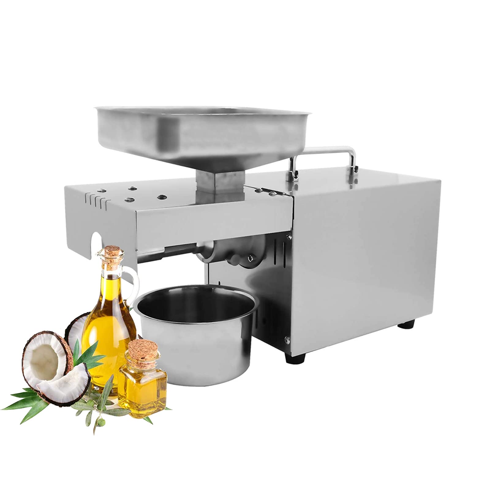 1500W Automatic Oil Press Machine for Nuts & Seeds - Cold/Hot Press Peanut, Pecan, Linseed, Rapeseed & Soybean Oil - 220V Commercial & Home Use - Perfect for Healthy Cooking, DIY Cosmetics & Massage Oils