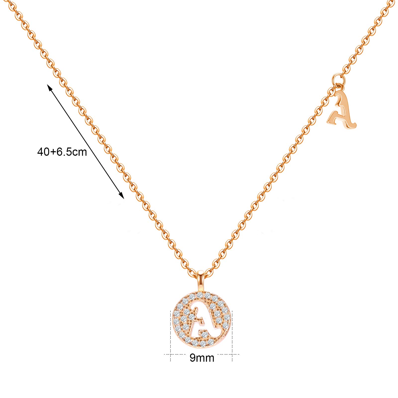 14K Gold Plated Women's Initial Letter Pendant Necklace - Sterling Silver Alphabet Name Charm with CZ Stones | Personalized Gift for Her, Birthday, Anniversary, Valentine's Day | Elegant Everyday Jewelry for Girls & Women