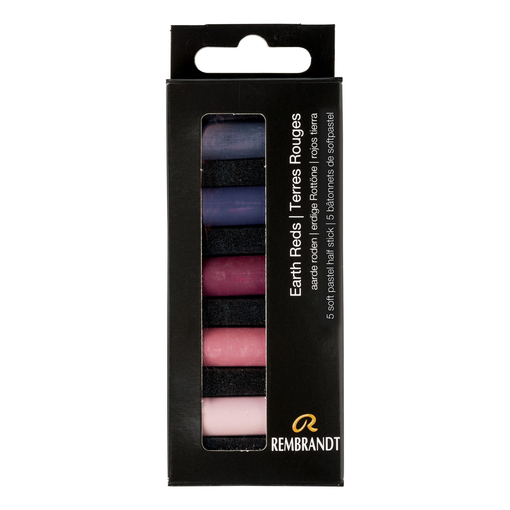 5 Pack Half Stick Soft Pastels - Earth Red for Artists | Professional Drawing & Sketching Supplies | Ideal for Portraits, Landscapes & Mixed Media Art