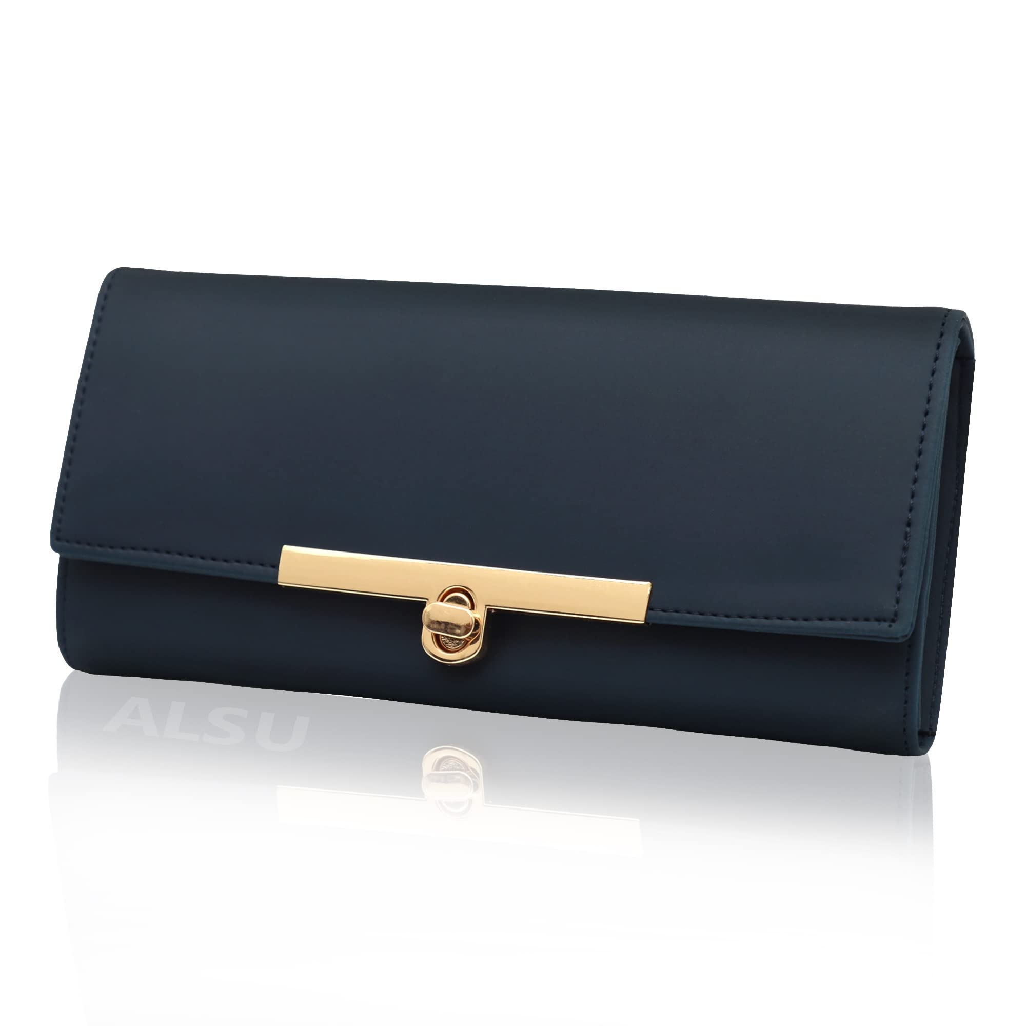 ALSU Genuine Leather Women's Wallet - Peacock Blue, RFID Blocking, Slim Bifold Design for Credit Cards & Cash | Perfect for Everyday Use, Travel, and Gift Giving