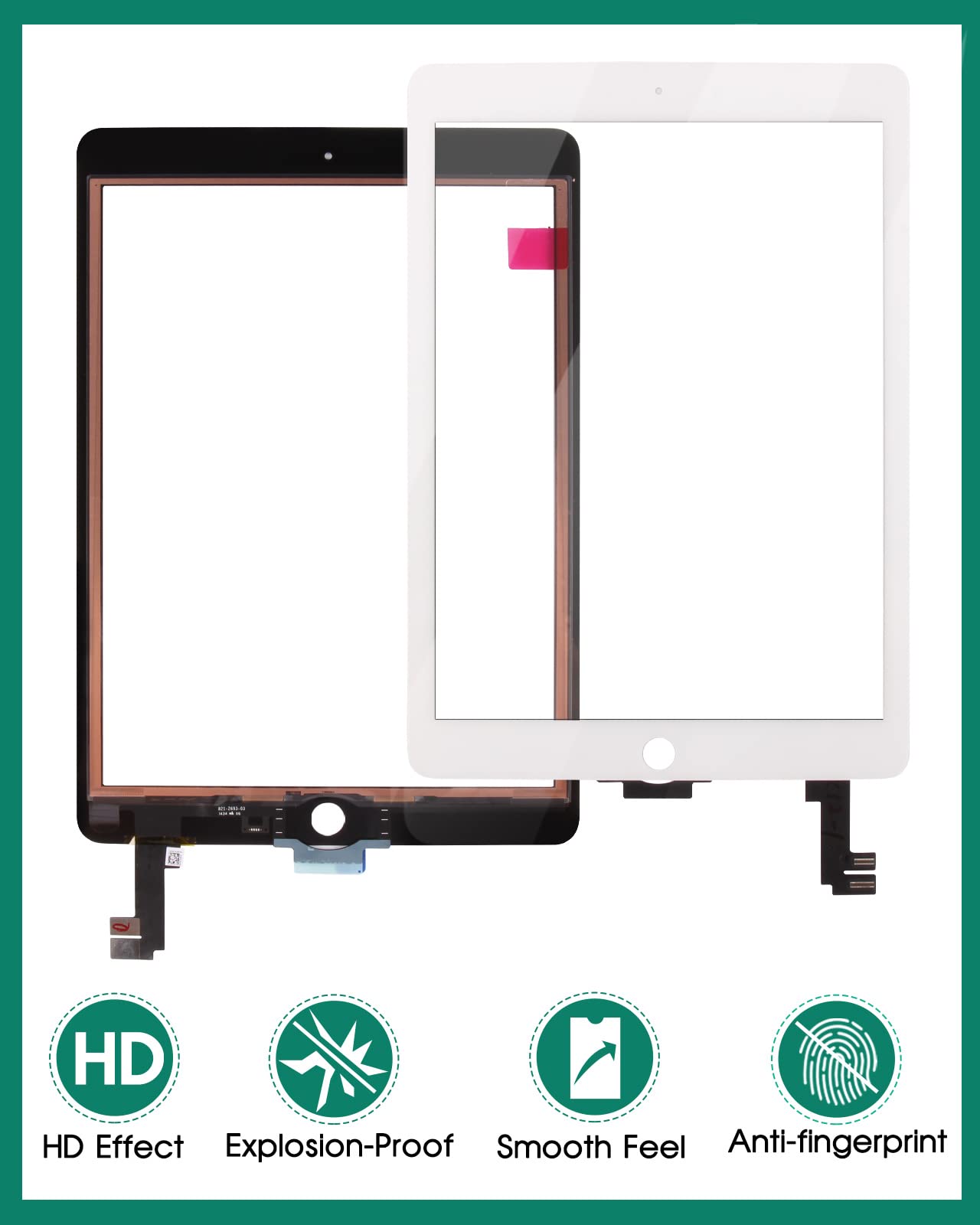 iPad Air 2 Touch Screen Replacement - Digitizer Sensor Panel for iPad Air 2nd Gen 9.7