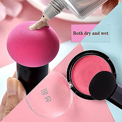 Fozzby 5-Pack Mushroom Head Beauty Blender & Soft Powder Puff for Makeup - Foundation Sponge, Multicolor | Ideal for Liquid, Cream & Powder Application | Women & Girls Makeup Essential
