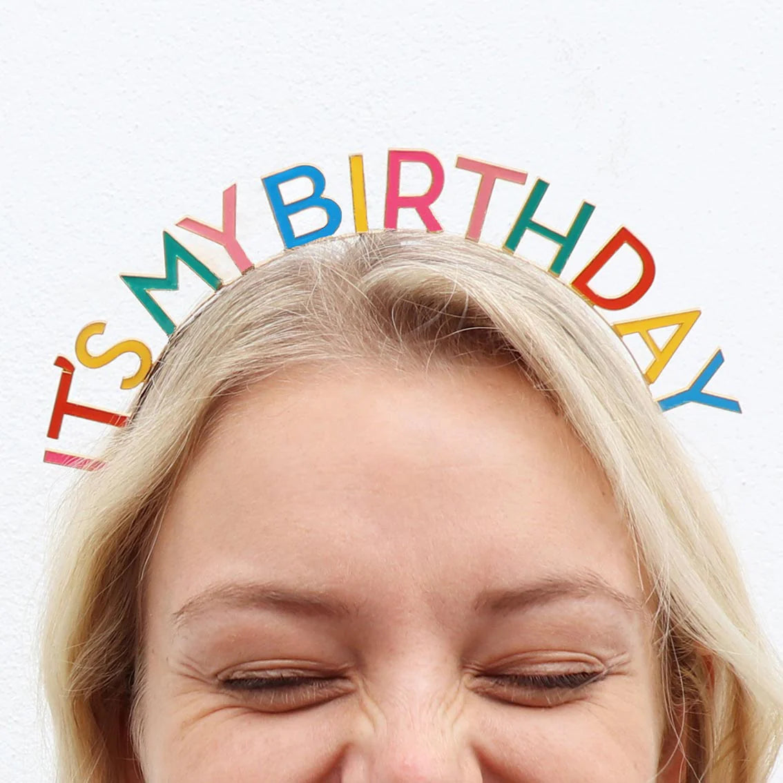 Rainbow 'It's My Birthday' Metal Headband - Sparkly Party Hair Accessory for Women & Girls - Perfect for Birthdays, Celebrations & Festive Occasions