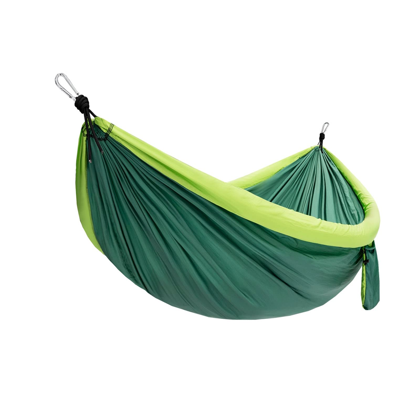 Double & Single Portable Camping Hammock - Lightweight Nylon Parachute Hammock for Backpacking, Travel, Beach, Backyard, Patio & Hiking - Outdoor Gear for Camping, Picnics & Relaxation (Green)