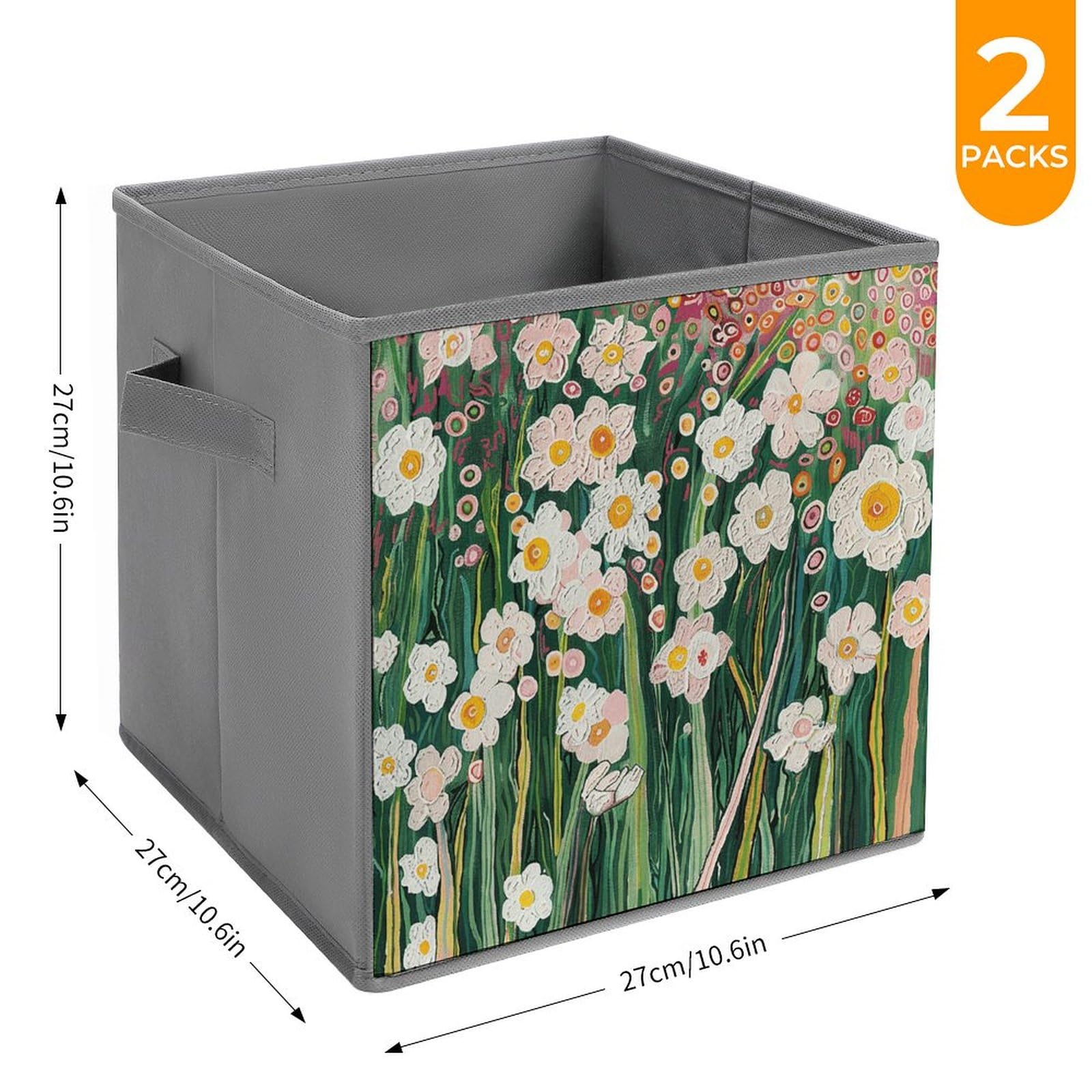 2-Pack Collapsible Storage Bins with Handles - Foldable Fabric Storage Baskets for Clothes, Toys & Home Organization (Red & Green) - Perfect for Closet, Nursery, Garden & Pantry Storage