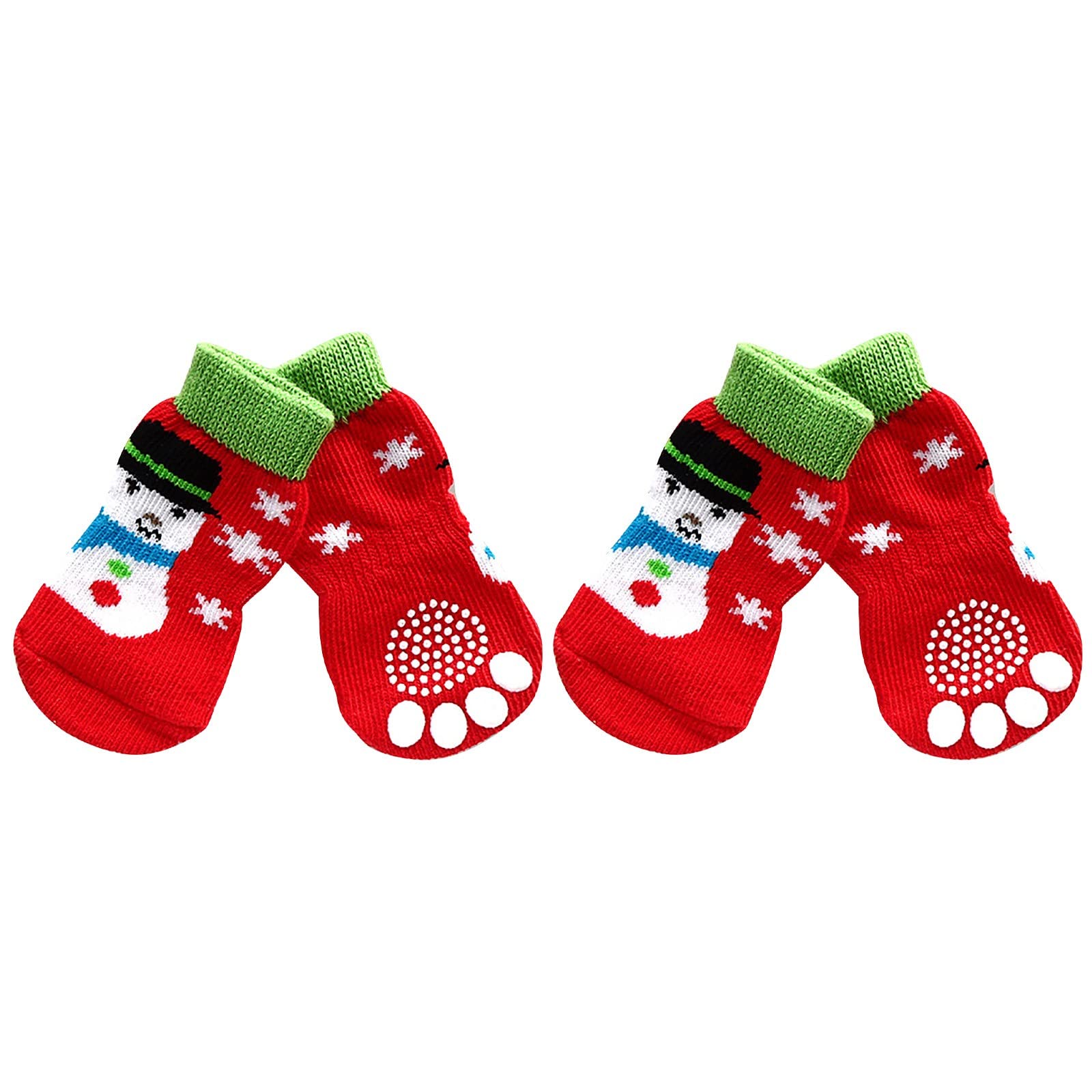 **haoricu 4-Piece Set Waterproof Dog Boots & Anti-Slip Dog Socks for Indoor/Outdoor Use - Pet Shoes for Small/Medium Dogs & Cats - Perfect for Rain, Snow, and Hard Floors**
