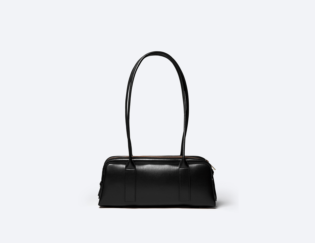 Paquin Vegan Italian Grape Leather Shoulder Bag for Women | Onyx Black | Ethical Fashion Handbag for Work, Travel & Everyday Use