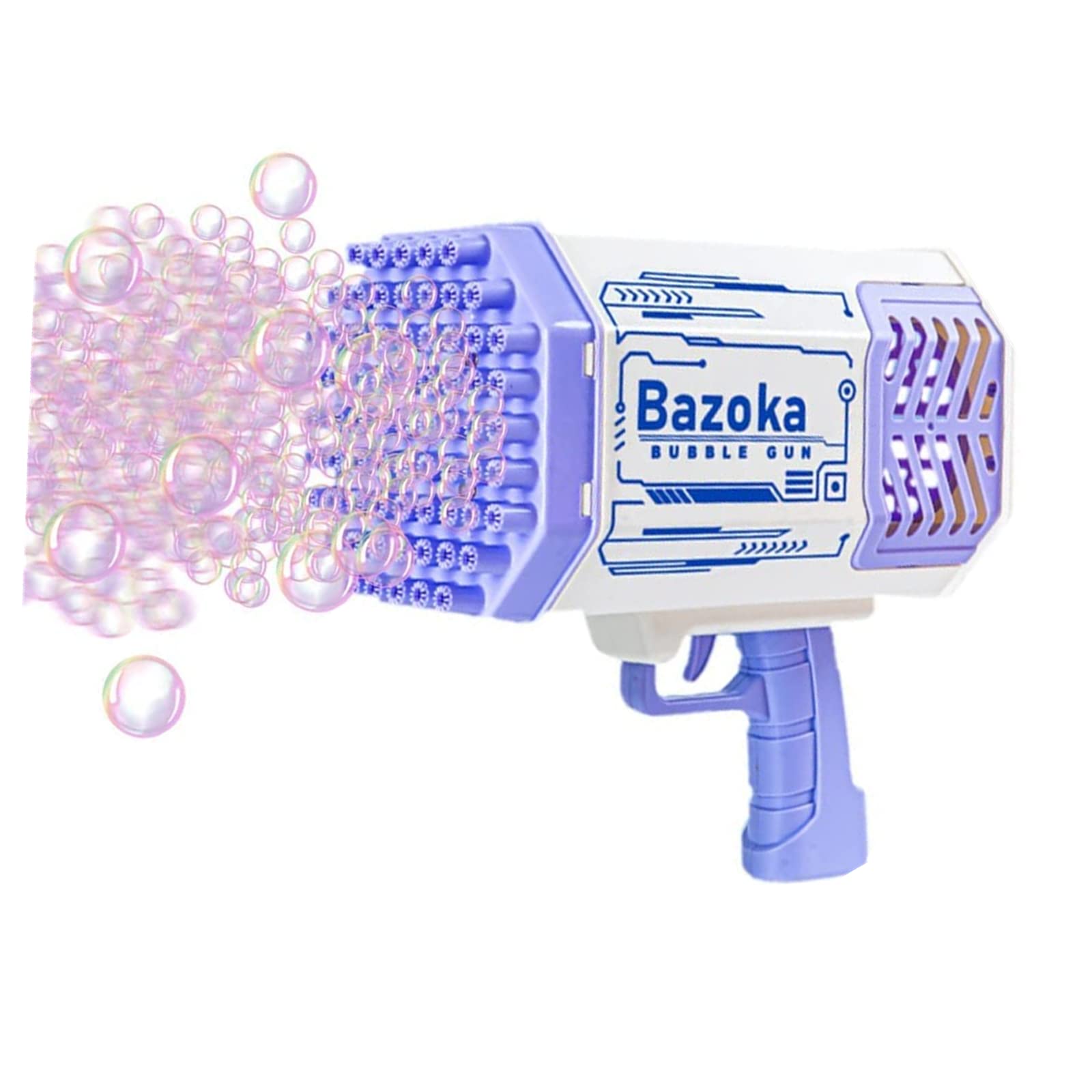 69 Holes Super Bubble Gun - 2022 New Gatling Bubble Blaster for Kids & Adults | Large Bubble Machine for Indoor/Outdoor Play, Birthday Parties, Weddings & Events (Purple) | Perfect for Backyard Fun, Park Playdates & Summer Celebrations