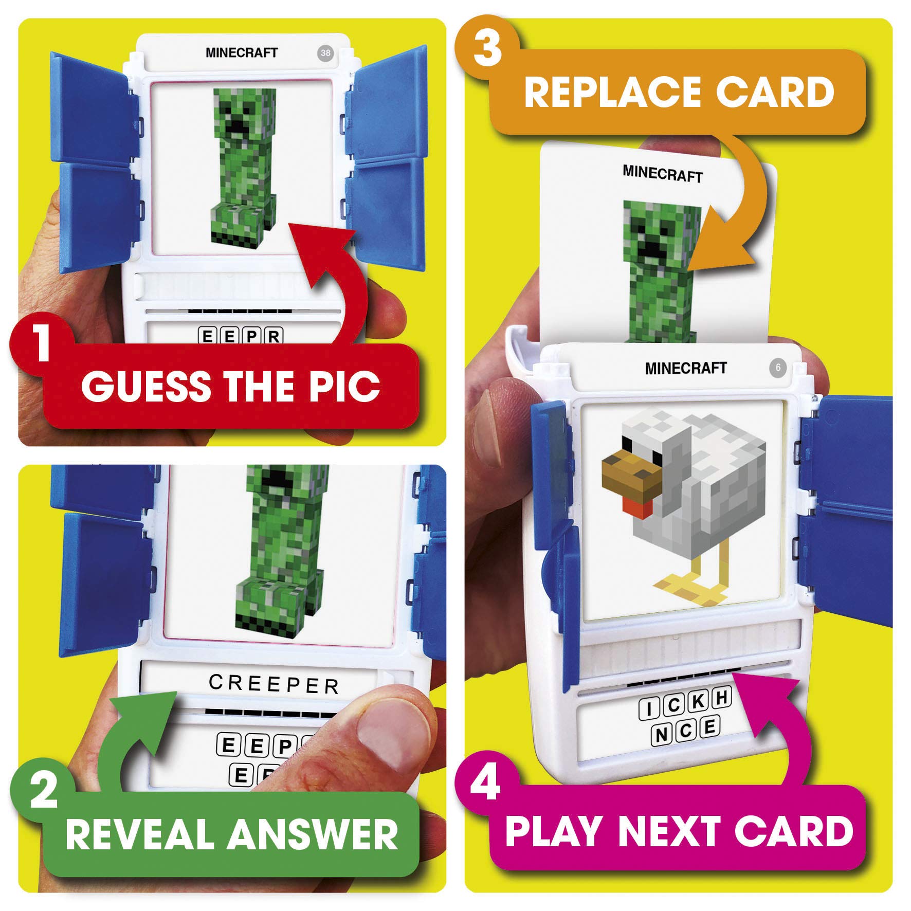 100 PICS Unofficial Minecraft Guessing Game - 100 Minecraft Items Flash Cards with Slide Reveal Case | Fun Family Card Game for Kids & Adults Ages 6+ | Perfect Gift, Stocking Stuffer & Party Game for Minecraft Fans