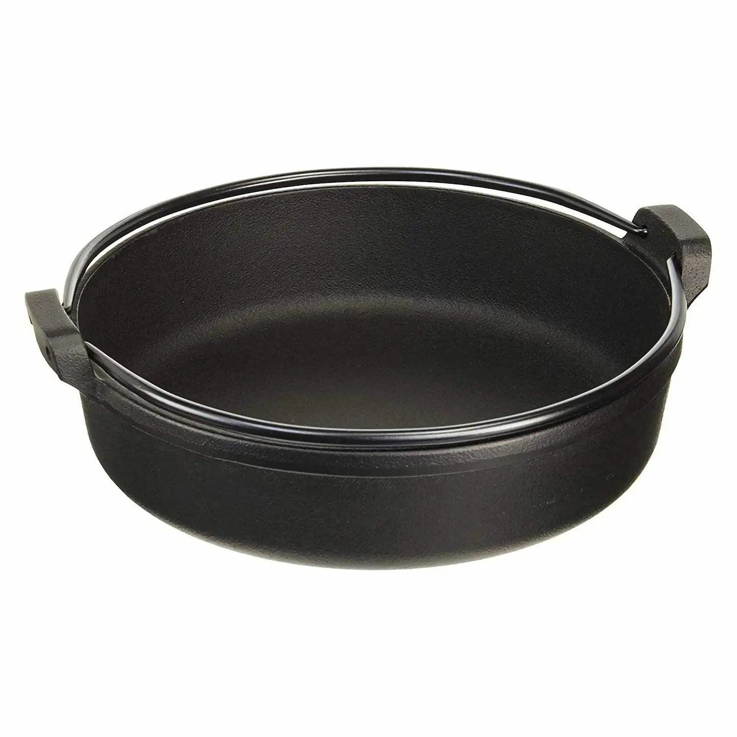 Premium Iwachu Nambu Cast Iron Sukiyaki Pan with Wooden Handle - Authentic Japanese Hot Pot & Tabletop Cooking for Sukiyaki, Shabu Shabu & More