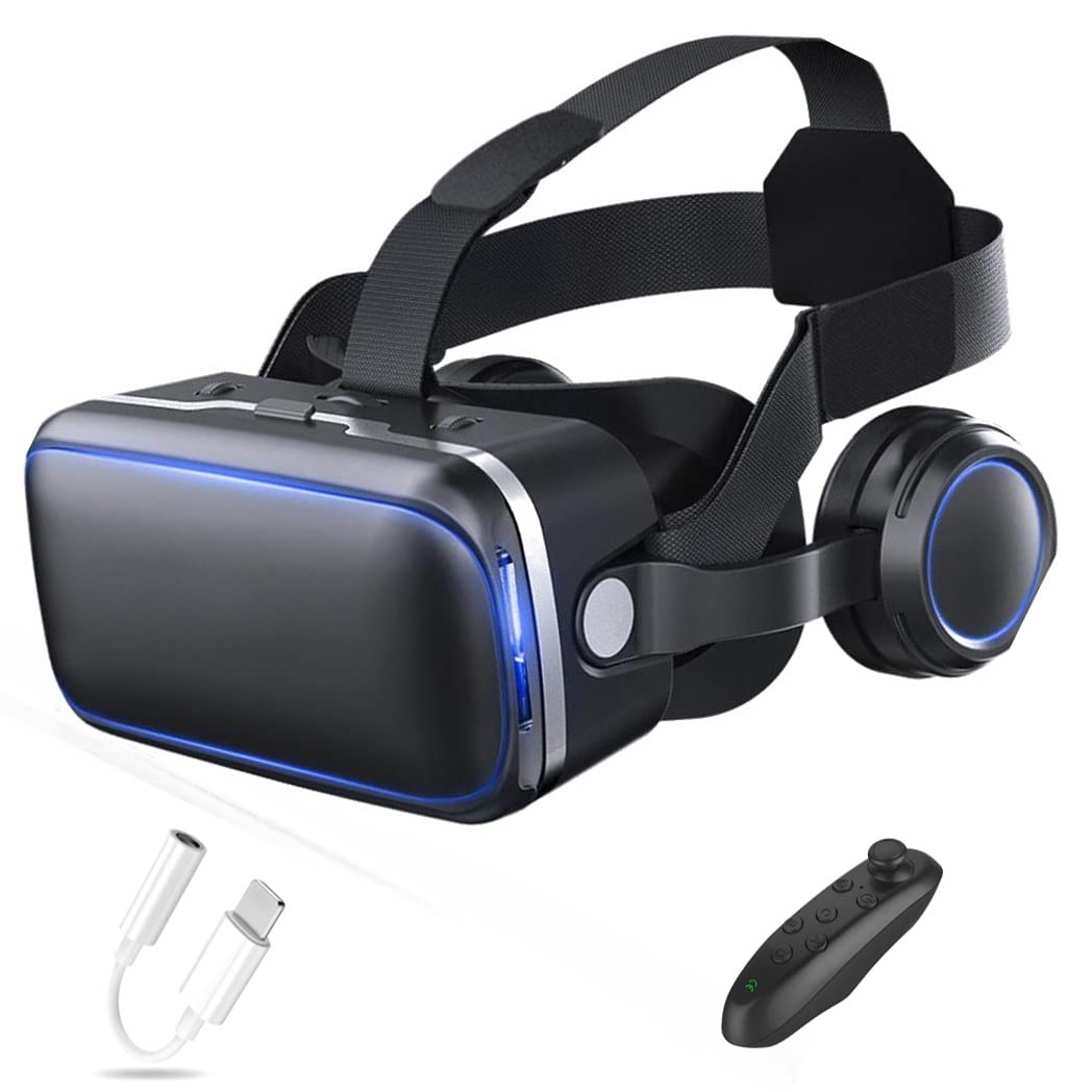 Lunette 3D VR Headset, Virtual Reality Goggles with Bluetooth Controller for iPhone 13 Pro Max/13 Pro/13/12/11, Samsung Galaxy S21, Huawei, Xiaomi - Immersive Gaming & Movie Watching Experience (Color: F, Size: iOS)