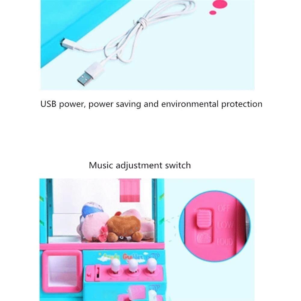 Mini Electronic Claw Machine - Coin-Operated Arcade Game with Music & LED Lights | Interactive Parent-Child Toy for Kids Birthday & Party Fun | Candy & Prize Grabber for Home & Game Room (Pink)
