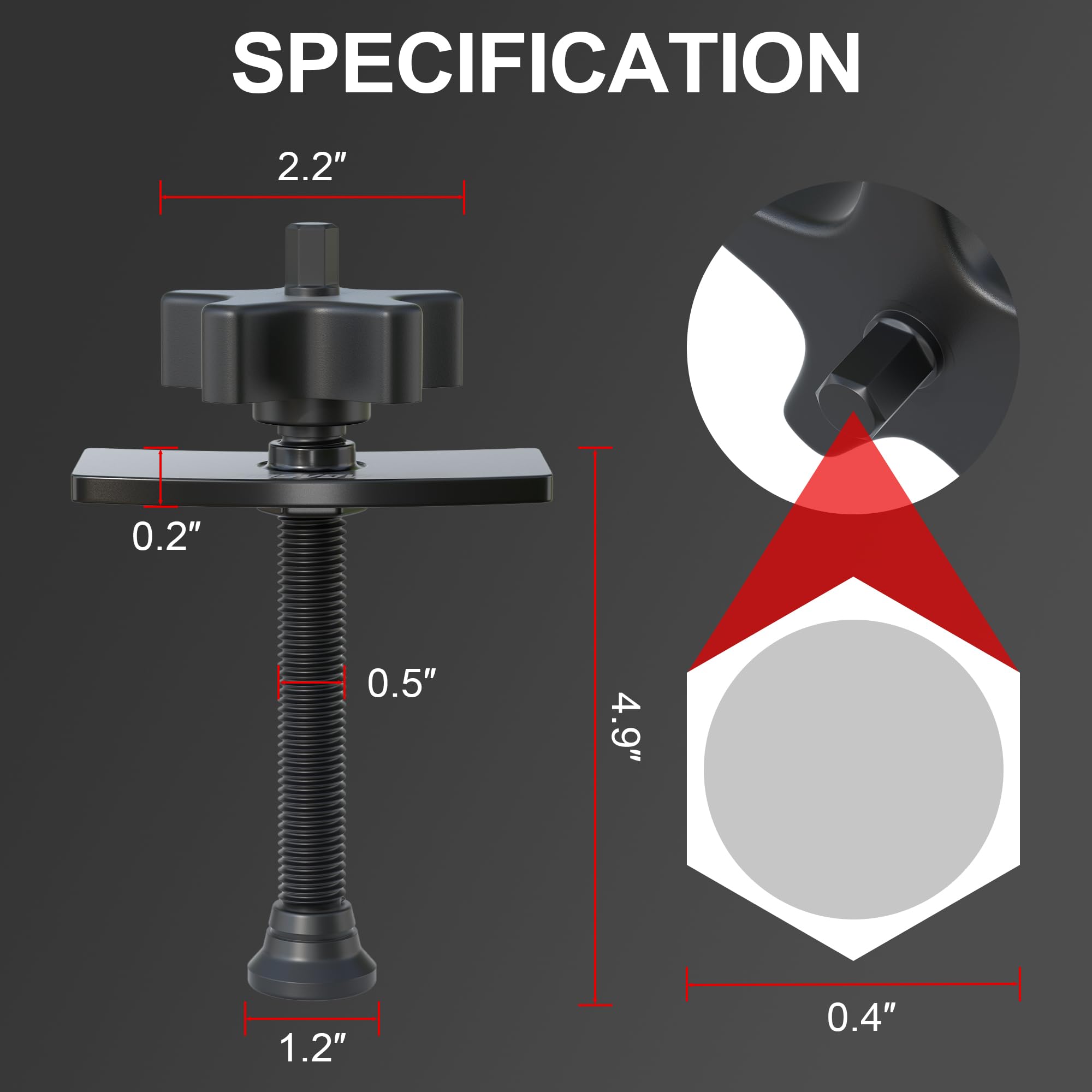 Heavy Duty Brake Pad Spreader - Universal Disc Brake Caliper Compression Tool with Swivel Joint | Solid Steel Brake Piston Compressor for Cars & Light Trucks | Perfect for DIY Auto Repair & Maintenance