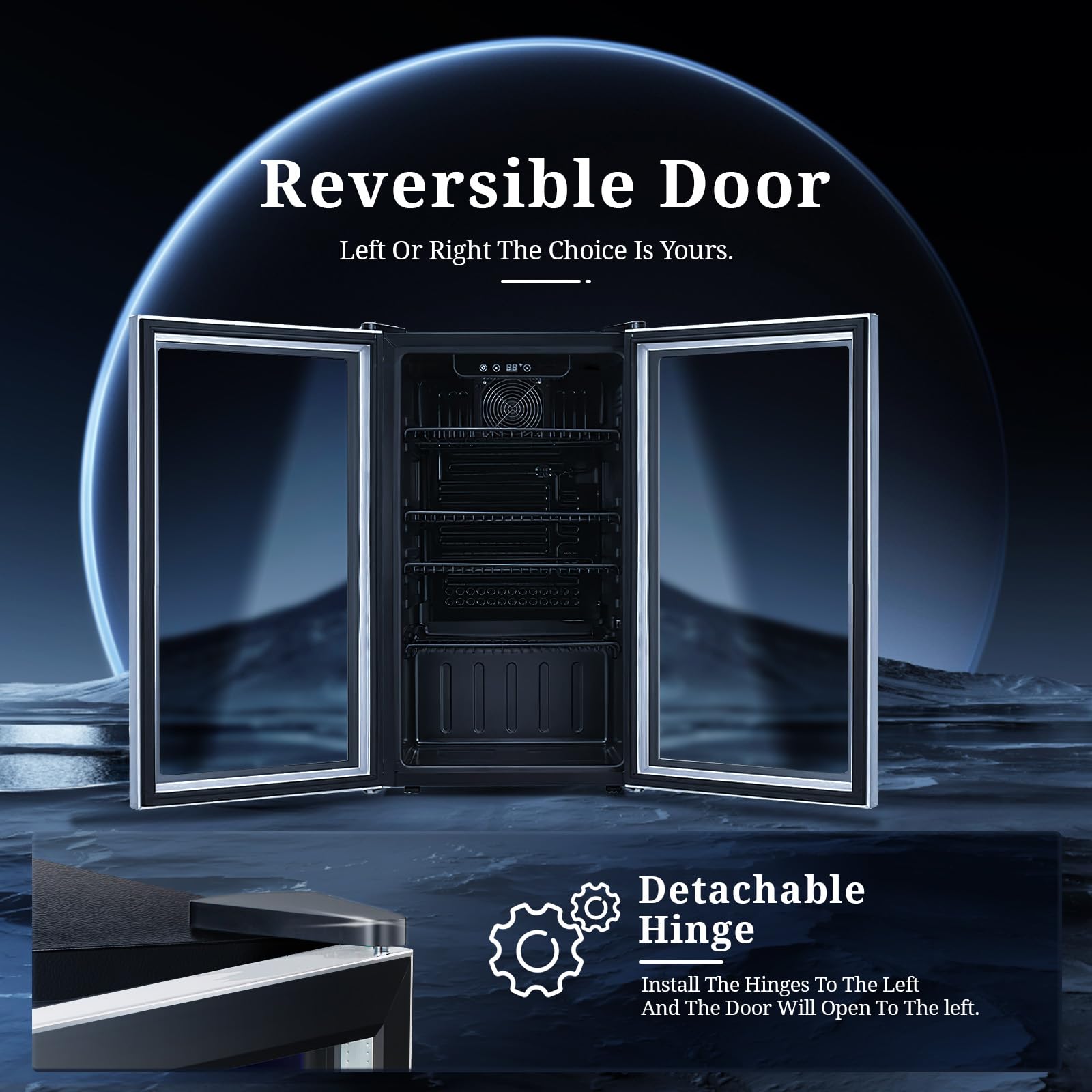 Antarctic Star 3.2 Cu.Ft Wine Cooler & Beverage Refrigerator - 26 Bottle & 125 Can Capacity, Quiet Compressor, Glass Door Mini Fridge for Beer, Soda & Drinks - Perfect for Kitchen, Bar, Office & Home Entertainment Spaces