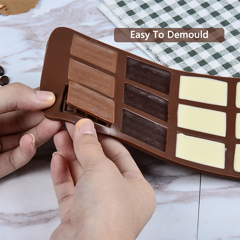 Selecto 2-Piece Non-Stick Silicone Chocolate Molds for Baking - Reusable Mini Energy Bar Candy Molds for DIY Chocolate Making, Perfect for Home Baking & Holiday Treats
