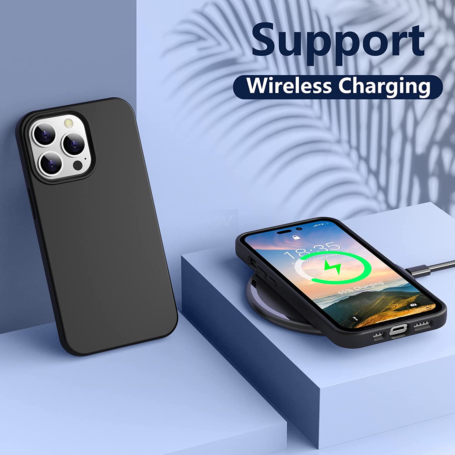 Premium iPhone 14 Pro Case - Liquid Silicone Shockproof Cover with Soft Rubber Finish in Black | Perfect for Everyday Protection & Drop Resistance