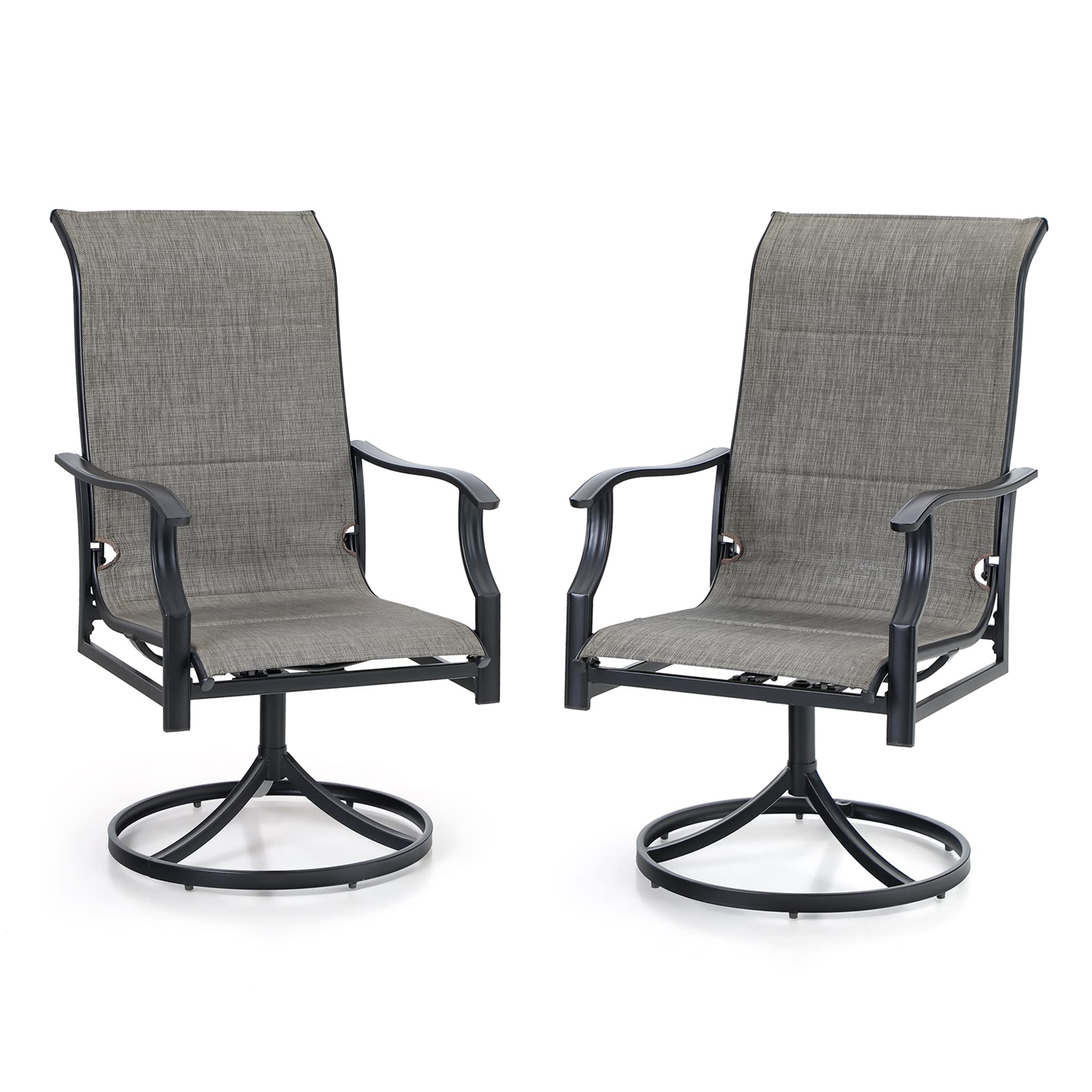 2 Pack Outdoor Swivel Patio Chairs - High Back Textilene Mesh Dining Chairs Set for Deck, Lawn, Garden - Perfect for Backyard Relaxation & Outdoor Entertaining