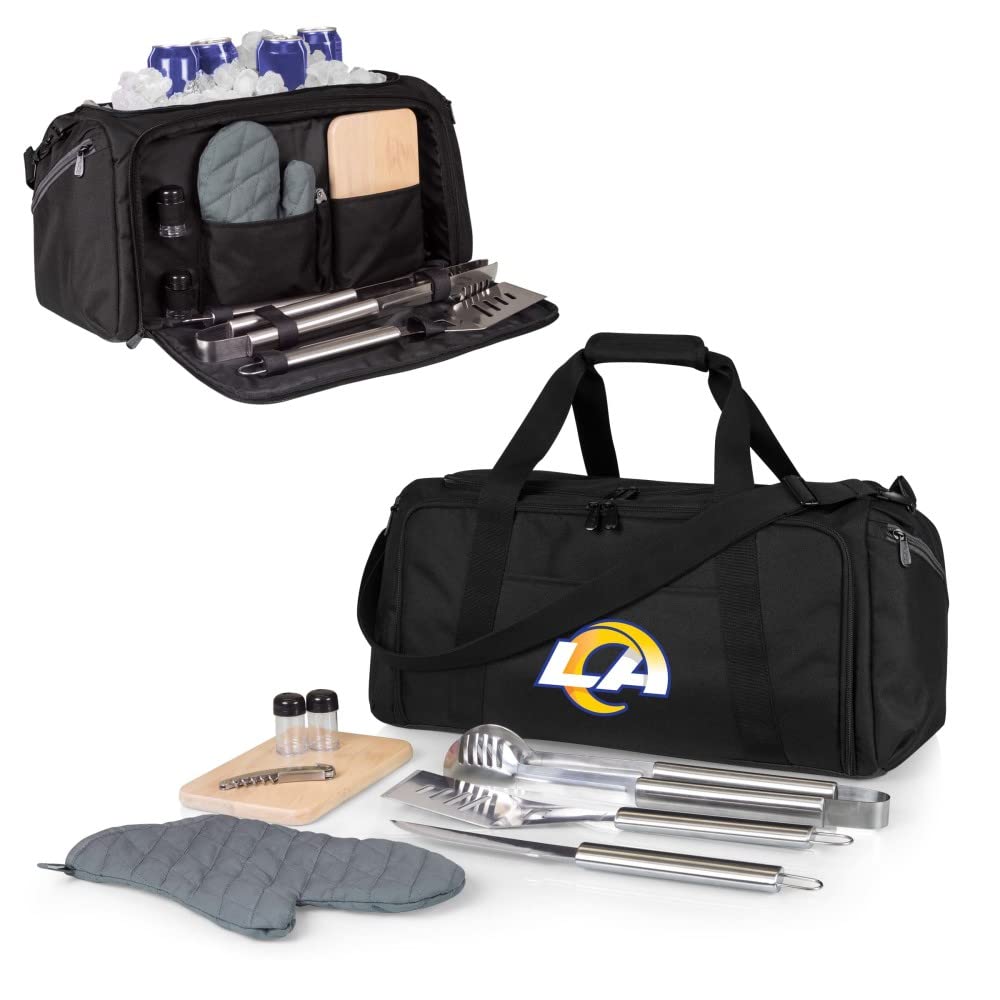 NFL BBQ Kit & Cooler Tote Set - Portable Grill Accessories for Outdoor Cooking, Picnics, Tailgating & Camping | Includes Utensils, Insulated Bag & BBQ Tools
