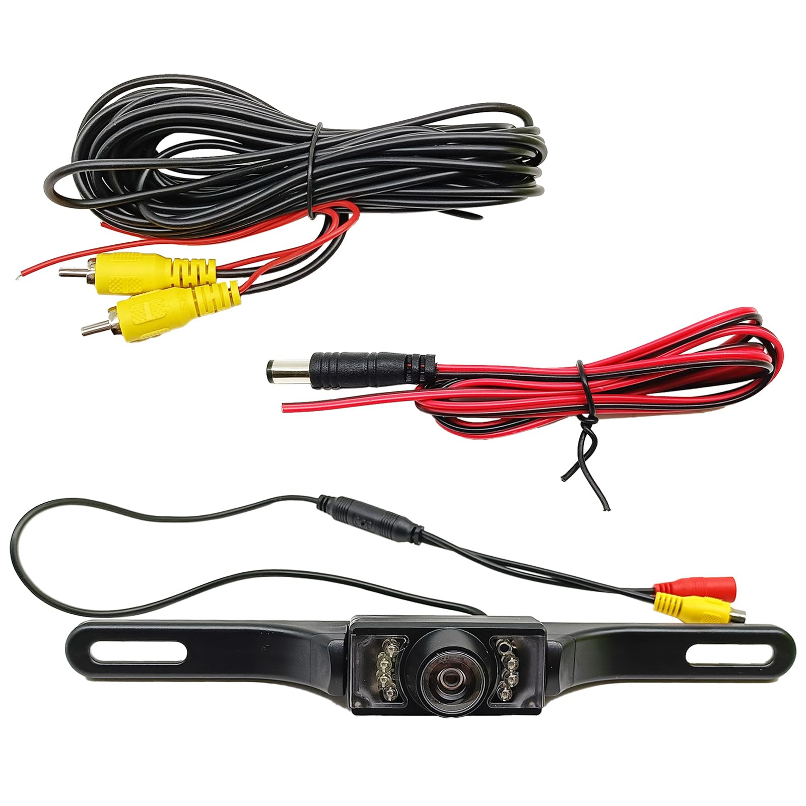 Universal License Plate Backup Camera - 8 HD LED Infrared Night Vision, 170° Wide Angle, Waterproof Anti-Fog Dustproof Rear View Camera for Cars, Trucks, SUVs | Perfect for Parking, Reversing & Night Driving Safety