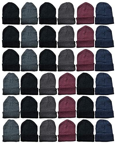 36 Packs Adult Assorted Beanies