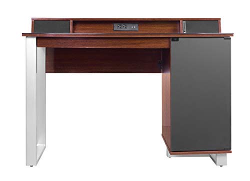 Bell'O 48 Inch Enterprise Desk with Built-in Speakers & USB Charging Station - Cherry Wood Finish (ODS4915-NC10) for Home Office & Gaming Setup