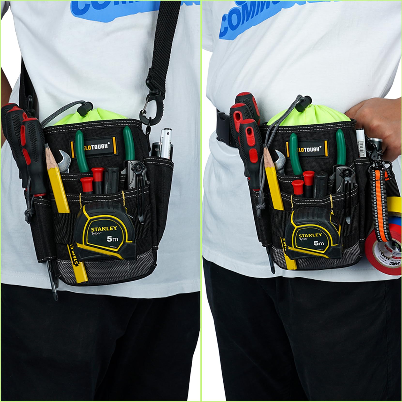 MELOTOUGH Electrician Tool Pouch - Heavy Duty Multi-Pocket Tool Belt Organizer for Technicians, Electricians, HVAC & Maintenance Workers - Perfect for Construction, Repair & DIY Projects