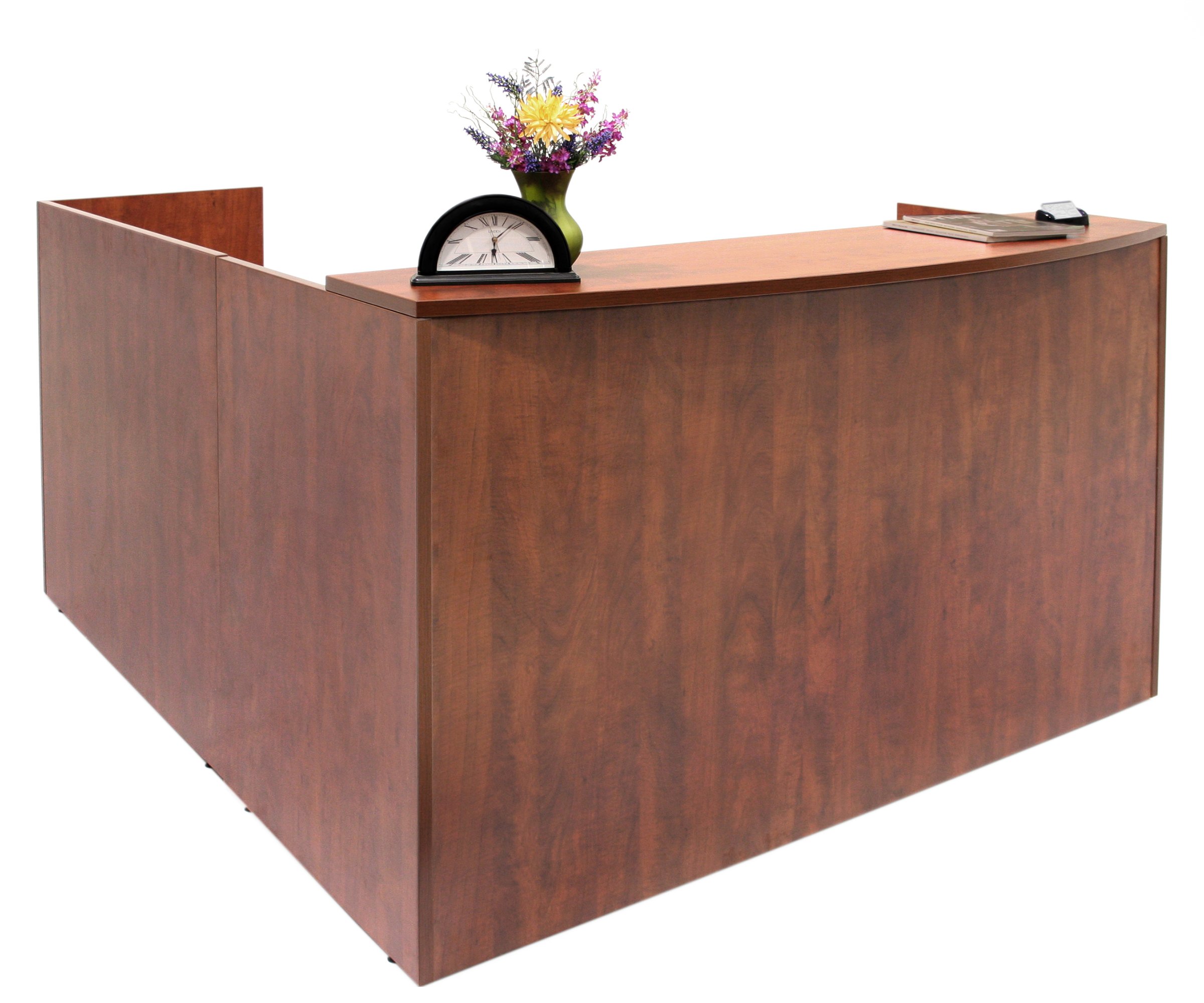 Regency Legacy Double Box File Pedestal Reception Desk - Cherry Wood Office Furniture for Professional Workspaces & Corporate Lobbies