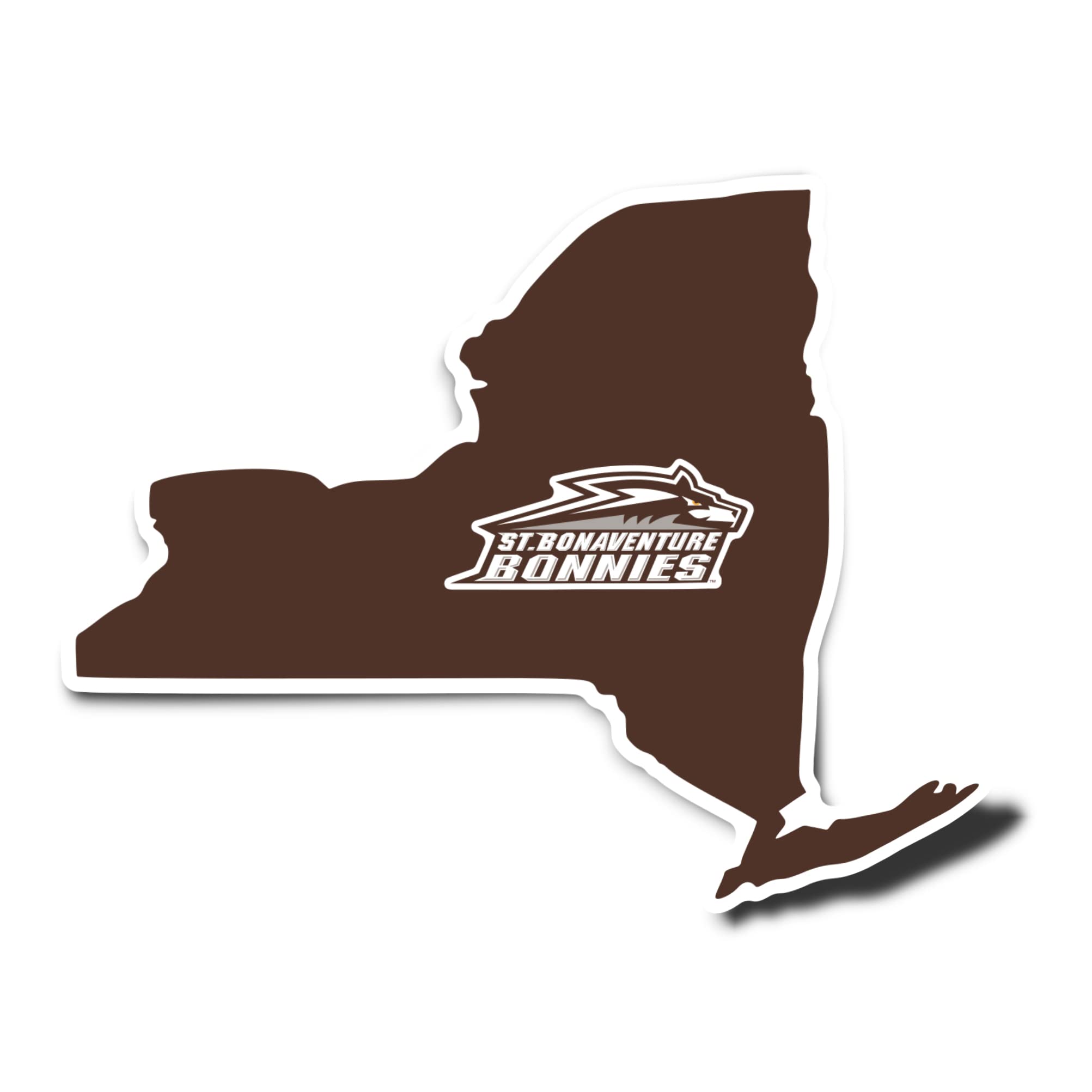 Desert Cactus St. Bonaventure University Sticker - Bonnies Bonas SBU Vinyl Decal for Laptop, Water Bottle, Car & Scrapbook - Perfect for College Pride, Dorm Decor & Fan Gifts (State Border Design)