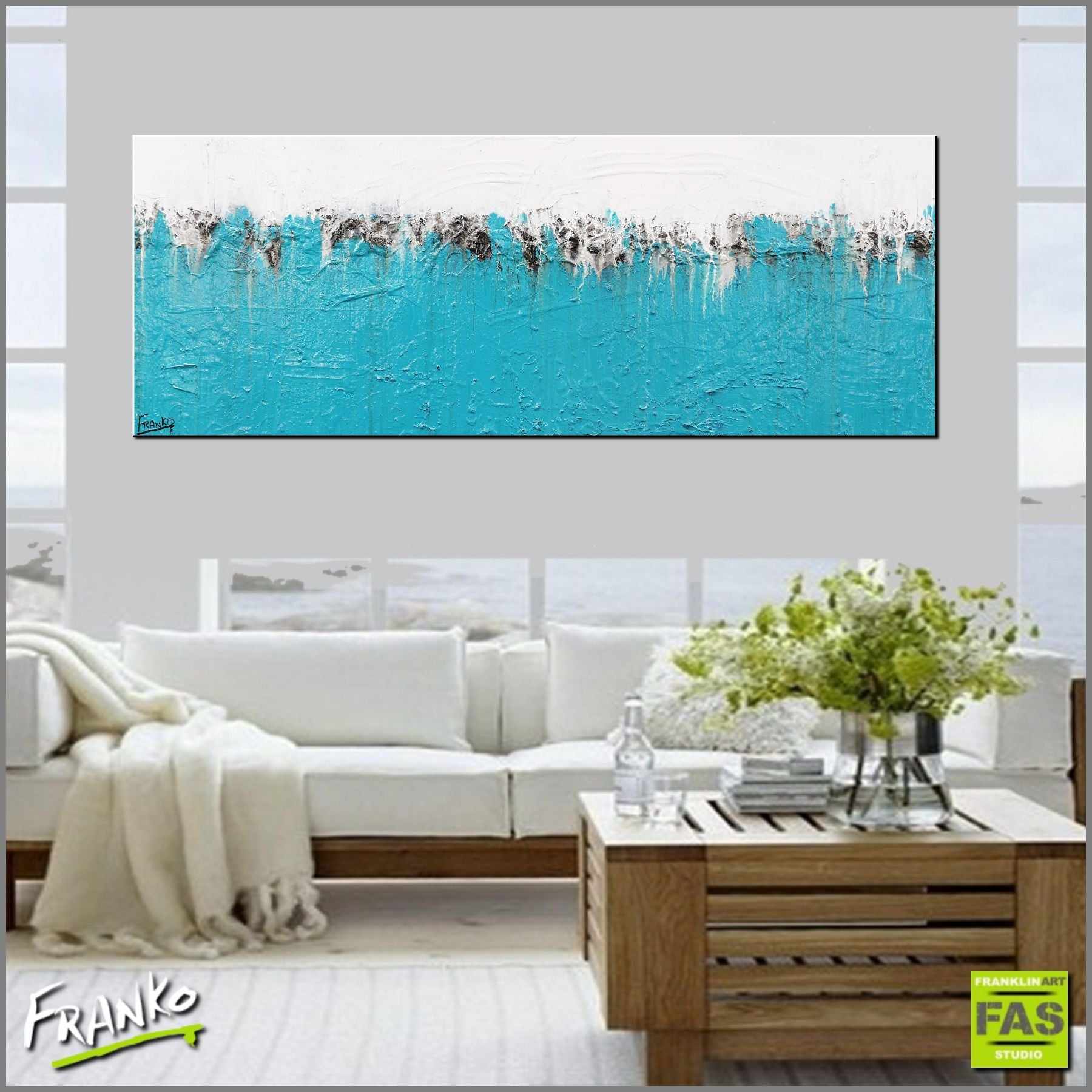 160cm x 60cm Jade White Abstract Canvas Art Painting - Modern Wall Decor for Living Room, Bedroom & Office