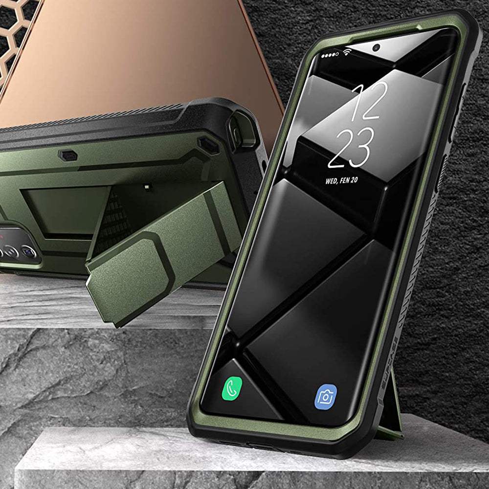 Samsung Galaxy Note20 Ultra Unicorn Beetle PRO Rugged Holster Case - Dark Green Protective Cover with Kickstand | Shockproof, Military-Grade Protection for Outdoor & Work Use