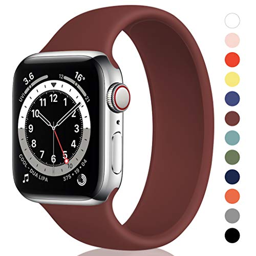 Stretchy Solo Loop Bands for Apple Watch 38mm 40mm 41mm 42mm 44mm 45mm - Soft Silicone Elastic Replacement Strap Compatible with iWatch Series SE/8/7/6/5/4/3/2/1 - Perfect for Workouts, Running & Everyday Wear (Unisex)