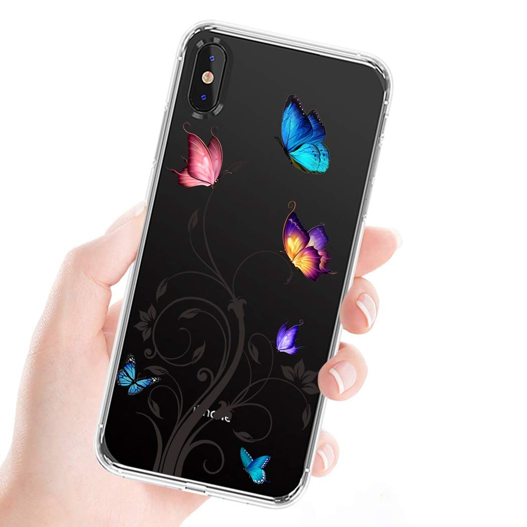 Premium Clear TPU Shockproof Protective Phone Case for iPhone Xs Max (6.5 inch) - Butterfly Design, Soft Transparent Cover for Women & Girls | Perfect for Everyday Use, Work, Travel & Outdoor Activities