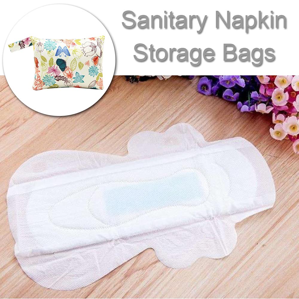 Ymantang Waterproof Sanitary Pad Storage Bag with Zipper - Portable Period Holder for Women & Girls - Perfect for Travel, Gym, School & Office Use
