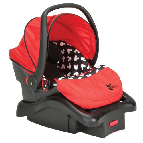 Disney Light 'n Comfy Luxe Infant Car Seat with Mickey Silhouette - Premium Baby Safety Car Seat for Newborns & Toddlers | Perfect for Travel, Shopping & Family Road Trips