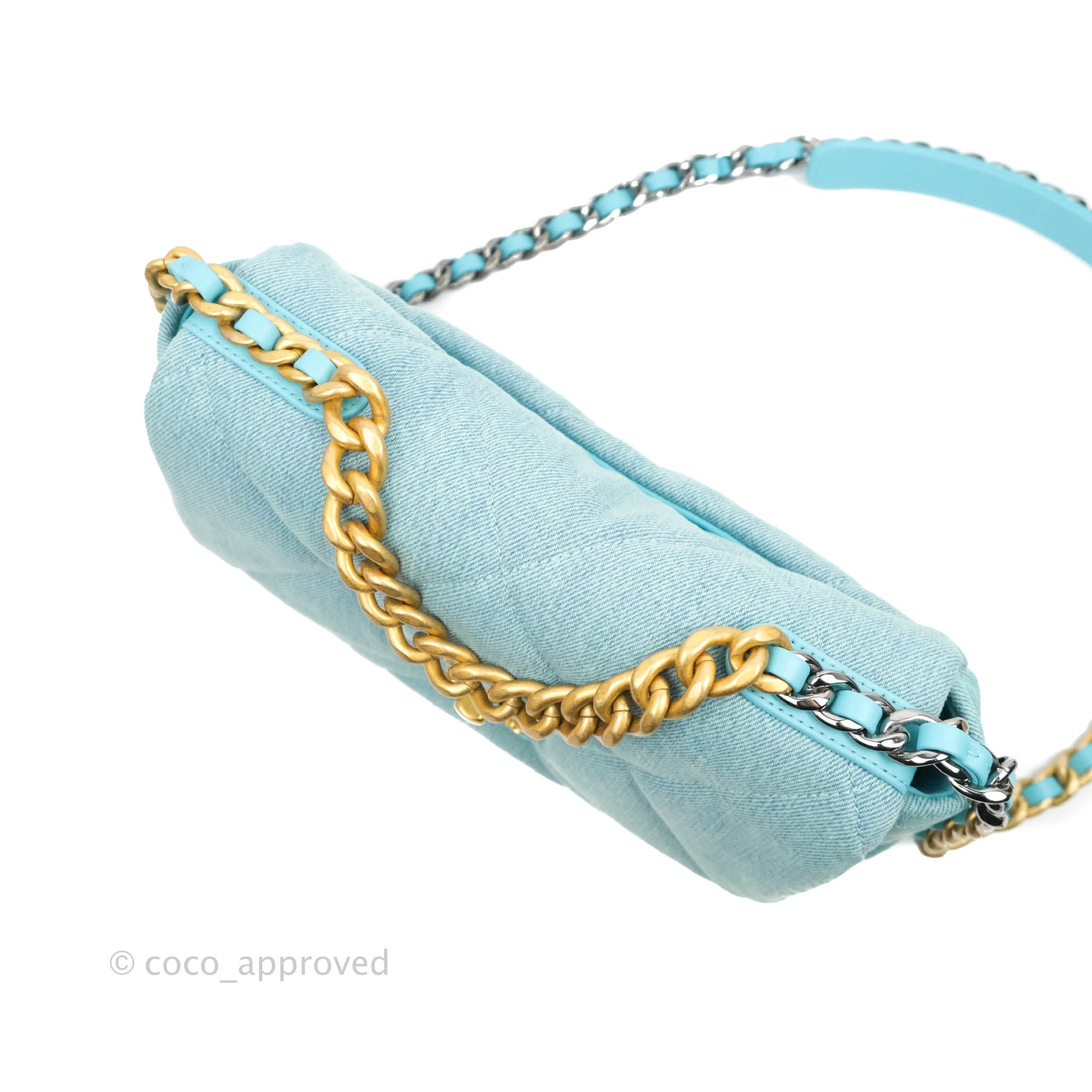 Chanel 19 Small Blue Denim Mixed Hardware Flap Bag - Luxury Designer Handbag for Women | Perfect for Everyday Use, Date Night & Special Occasions